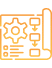 Project management icon with gear, checklist, and mobile interface