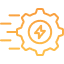 Fast performance icon with gear and speed lines