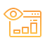 Analytics dashboard with eye symbol representing visibility and insights